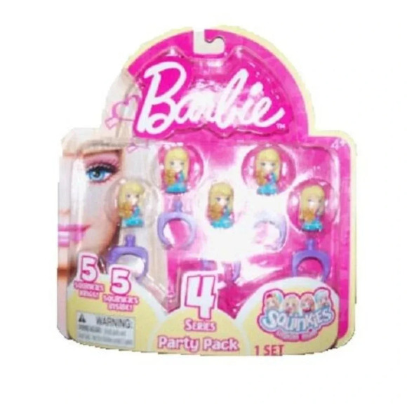 NEW Squinkies Barbie 5 Piece Party Pack - Series 4 *Retired - Picture 1 of 2
